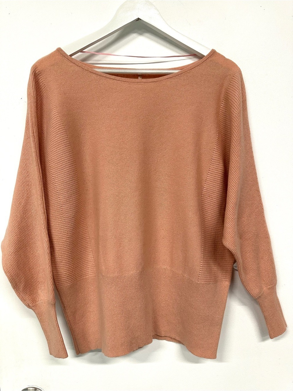 Free People Cashmere Silk Dolman Boatneck Sweater Peach Pink XS